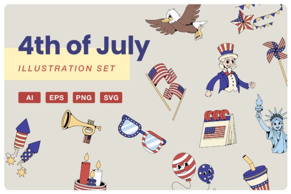 Retro 4th of July Illustration in Real-World Design Workflows